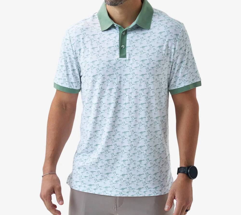 NEW BURLEBO performance ringer polo in duck season